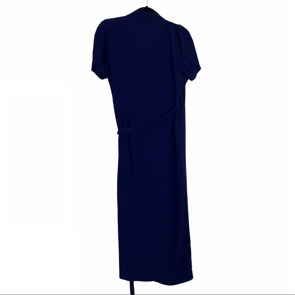 Yumi Kim Navy Wrap Midi Dress with Side Tie - Picture 5 of 10